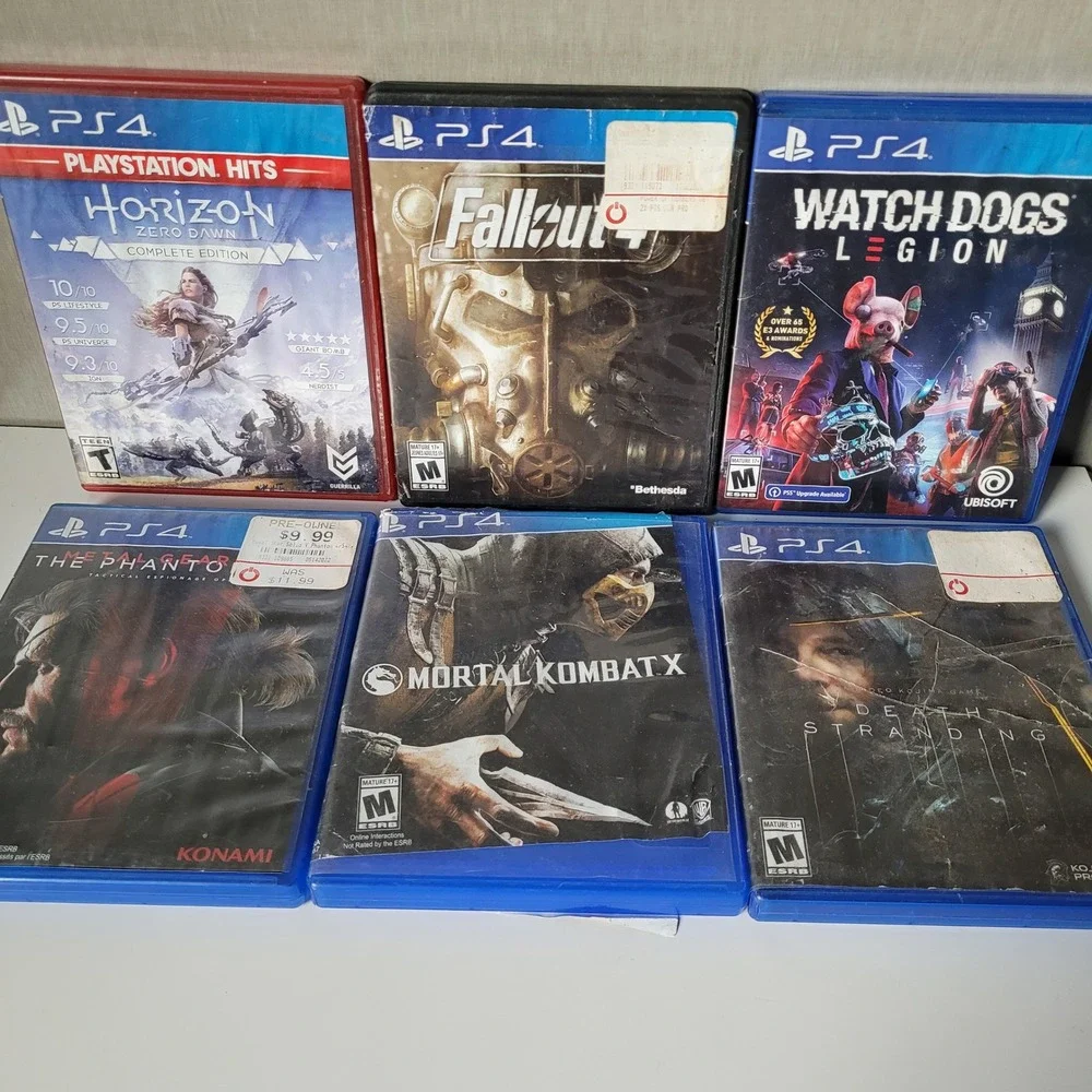 Sony PS4 Video Game Lot 7 Games Blue Good Fallout Horizon MKX MGSV Action RPG